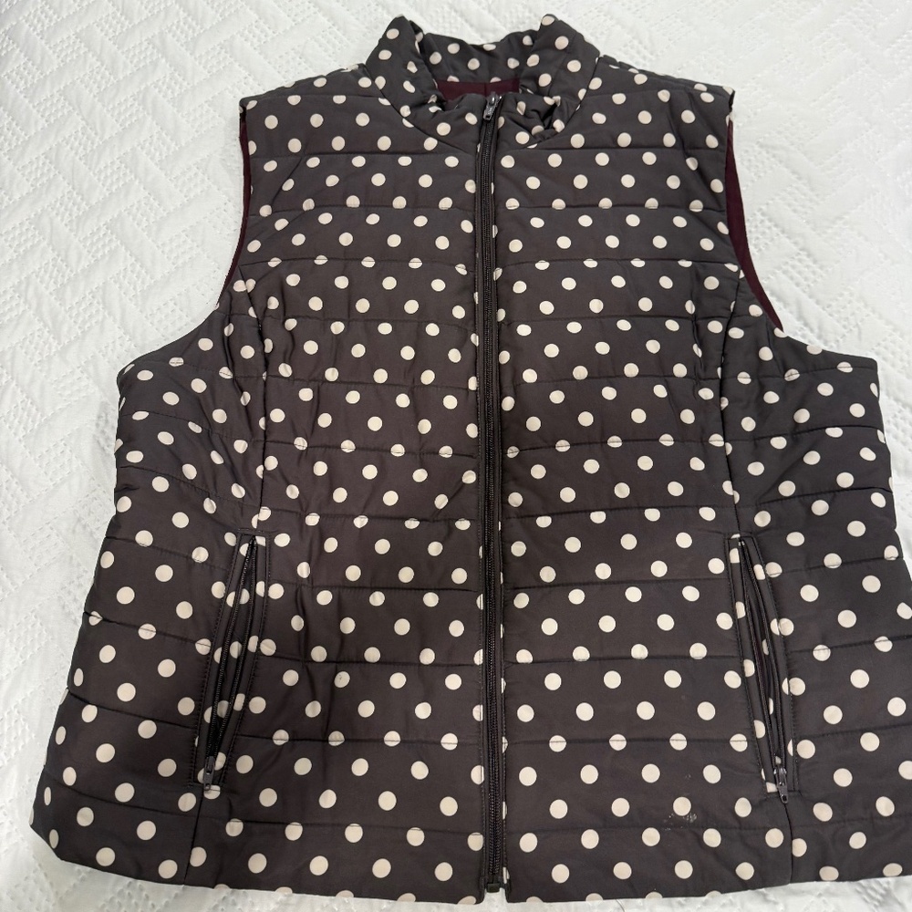 LOFT Polka Dot Puffer Vest